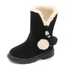 Boots Fashion Hairy Kid Mid Boot for Kids Plush Wart Winter Shoes Princess Girl Suede 2023 3 4 5 6 7 8 9 10 11 12 Year