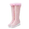 Waterproof Winter Knee High Boots Women Platform Comfy Wedges Heels Warm Snow Boot Female Fashion Pink White Plush Shoes Girls 231221