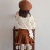 ファヒオンの女の子プリンセスフローラル刺繍編みカーディガン幼児幼児幼児セーター衣装春秋ニットウェア1 10Y 231221