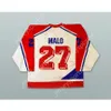 Anpassad Malo 27 Storbritannien White Hockey Jersey New Top Stitched S-M-L-XL-XXL-3XL-4XL-5XL-6XL