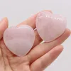 Estatuetas decorativas 1pc rosa quartzo natural beads soltos ornamentos adoram forma de coração polido reiki cura de cristal decoração de presente