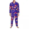 Vêtements de sommeil pour hommes champignons pyjama sets de champignons imprimées femmes à la mode
