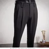 Men's Pants Classic Suit For Men Spring Summer Mens Dress High Waist Stretch Trousers Male Business Casual Black A67