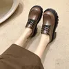Chaussures habillées Femme en vente 2023 Lacet Up Femme's Pumps Automne Round Toe Solid Platform Foot Proof Fashion Mary Jane Femmes