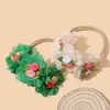 Hårtillbehör Baby Flower pannband Pink Gaze Rose Bands Handgjorda DIY huvudbonader för barn födda småbarn