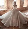 Lyxig stor bröllopsklänning 2024 V-ringning från axelkristallpärlorna Pärlor Bröllopsklänningar Vestido de Noiva Mariage Bridal Glown skräddarsydd