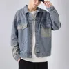 Men's Jackets Fall Men's Oversized Denim Jacket Lapel Large Pockets Fashion Stitching Crafts Korean Quality Male Jeans