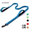 1,5 / 1,8 m à double manche Big Dog Corde Rope renforcé Double-couche Sasip Reflective Traction Dog Lasse 2,5 cm en nylon en nylon Pet Dog DIGH 231221