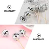 Party Decoration 12 Pcs Disco Cake Sign Ball Pick Decorations Mini Paper Cups Insert Card Inset Decorative Wood Glass Favor Wedding