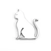 Zilver 6/10/12inch auto gepersonaliseerde auto sticker schattig huisdier katten honden bat auto logo cartoon animatie metalen auto sticker body sticker staart label