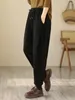 Pantaloni da donna qpfjqd abbigliamento di lusso autunno signore vintage sciolte ispessali pantaloni del sudore di fitness da donna classico harem casual retrò