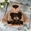 Sweatshirts Lambhair manteau pour enfants poupée ours imprimer enfant veste à capuche taille 100160 cm mode bébé automne chaud vêtements d'extérieur designer enfants vêtements