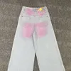 Luxo de luxo tingimento rosa jeans calças femininas calças de jeans azul casual jeans designer elegante jean calça