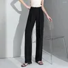 Pantalon féminin 2024 Haute taille jambe droite des femmes en vrac pantalon de combinaison minceur de ceinture avec culotte décontractée pour le printemps d'été à xxxl