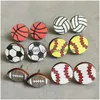 Stud Sports Earrings Baseball Stud Creative Rugby Football Basketbal Basketbal HOUTEN FASOM ACCESSOIRES Drop Delivery Sieraden Ear DHHFA