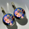 Stud Earrings Arrival Beauty And Flower Gorgeous Girl Bird Glass Cabochon Womens Ladies Jewelry Gift