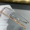 Bangle High Quality Quality Pure 925 Sterling Silver Luxury Jewelry Ladies Simple Thin Armband Sparkles Every Day Birthday Present 231222