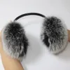 Arrivée Femmes Plance véritable Fox Fourt Earmluff Winter Lady Big Pompoms Fox Fur Fluffy Earmluffs chauds 100% Real Fox Fur Ear Cover 231222