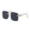 Mens Designer Sunglasses for Women Pochromic Sunglass Frameless Polarized Buffalo Horn Driving Goggles Anti-glare Wooden Carti 268T