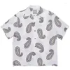 Men's Casual Shirts Cashew Flower Print WACKO MARIA Lapel Shirt Men Woman 1:1 High Quality Hawaii Black White Brown Tops
