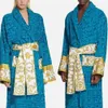 Bath Robe Designer Long Hoodie Lovers Couples Longstyle Luxury Printing Coton brillant Coton luxueux Couple de peignoir en gros