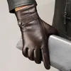 Gants cyclistes en cuir mouton de mouton conduite / travail tactile de travail