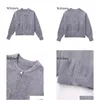 Damenpullover Willshela Women Mode graue Front Reißverschluss Stricker Sweater Vintage O Hals lange Ärmel weibliche schicke Dame Tops Outfits Dr. Dhgxz