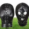 Hochwertige, atmungsaktive Maske aus weichem PU-Leder, Kapuze, offener Mund, Augen, Wet-Look, R524527932