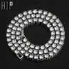 Hip Hop 5MM 2pcs Mens Iced Out Tennis Chain Necklaces 1 Row Choker Bling Crystal Necklace For Men Jewelry 220218280o