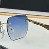 Kunstenaar Sun Sunglasses 2024 Seizoensgebonden nieuwe herenmodemerk Frameloze polygonale gradiënt Blue Lens Artist Beach Zonnebril met doos