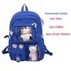 Largecapacity Cute Women MultiPocket Nylon Backpack Ins Junior High School Student Bag Female Girl Laptop Book 231222