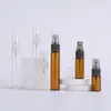 3ml 5ml 10ml Mini Refillable Perfume Bottle With Spray Scent Pump Empty Clear Amber Cosmetic Containers For Travel Wdamu