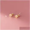 Gestüt Ohrringe 925 Sterling Sier für Frauen Mädchen Kinder CZ Zirkon Blume süße kleine 18k Gold Ohren koreanischer Stil Mode Schmuck Drop d Dhwa7