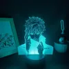 Nocne światła Jujutsu Kaisen Anime Figura Gojo Satoru Lampy LED 3D RGB Neon USB Sypialnia Dekoracja Manga Birthday Gift300E