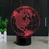 Earth America Globe 3D Illusion LED Night Light 7 Color Desk Table Table Lampe Cadeaux pour Kids200c