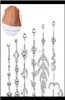 Bell Sier Rose Gold 6st Belly Button Navel Dangle Body Piercing smycken Tillbehör Charmiga sexiga ringar Bar 7CW9X4811143