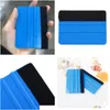 Autres outils de nettoyage de soins Car Vinyl Film Wrap Scrapegee With Felt Doux de bord Soft Paper Mobile SN Protector Installer Tool Blue Dr Dh8tq