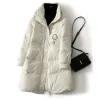 파파스 겨울 코트 두꺼운 파카 여자의 접합 슬림 긴 겨울 코트 아래로 면화 여자 다운 코트 여자 지퍼 다운 코트