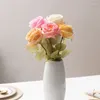Flores decorativas 1pcs Artificial Caramel Rose Bouquet Decoração de Natal para Home Garden Wedding Wereath Acessórios