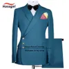 Mens Suit Ceketler ve Pantolon 2 Parça Set Zarif Düğün Smokin Blazer Homme Özel Giysileri 231221