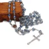 Peads de oración Collar de crossares de color Rosario Católico Santos Católicos Suministros de regalos Giveaways262B