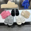 Slippers Room Женские женские шерстяные тапочки скользят леопардовый зимний мех пушистые пушистые теплые города Париж Сандалии Удобные пушистые девчонку шлепа