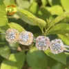 Zuanfa Fashion Schmuck Rosengold Baguette geschnitten D VVS Moissnite Diamant HipHop Ohrringe 925 Silber Bling Cluster -Hölzer Ohrringe