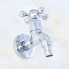 Bathroom Sink Faucets Polished Chrome Brass Single Hole Wall Mount Washing Machine Faucet Outrood Garden Cold Water Taps 2av154