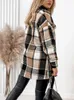 Damesjassen 2023 herfst winter casual plaid jas dames button shirt jas vrouwelijke los dikke dames