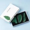 3pcs أدوات Jade Facial Gua Sha مع صندوق هدايا 100 ٪ Natural Stone Guasha Board Draging Tool Tool Ultra Smooth Foot Foot Back