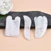 Prawdziwy naturalny kwarc rockowy gua sha masażer set Jade Stone guasha narzędzie do pielęgnacji pielęgnacji skóry naturalny kryształ twarz gua sha sha beauty