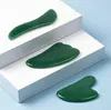 3st Jade Facial Gua SHA Tools With Gift Box 100% Natural Stone Guasha Board Scraping Massage Tool Ultra Slät kant för ansikte bakre fot