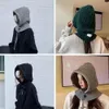 Stickad balaclava hatt vinter varmt förtjockar imitation kashmir halsduk set vridning stickad onepiece nack pullover cap kvinnors huvhattar 231221