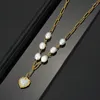 Pendanthalsband 2023 Crystal Heart Elegant Pearl Necklace For Women White Choker Wedding Smyckesfall